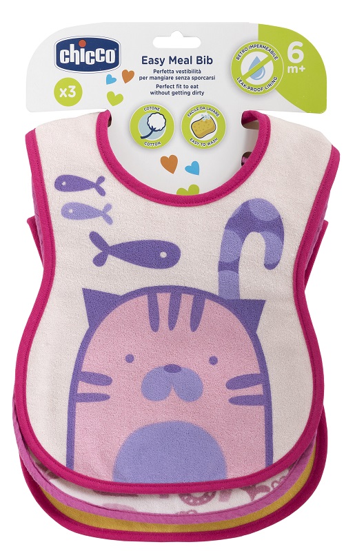 CHICCO BAVAGLINO PAPPA 6M 3 PEZZI GIRL - Farmadillo