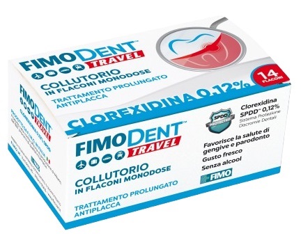FIMODENT TRAVEL COLLUTORIO CLOREXIDINA SPDD 0,12% 14 FLACONCINI MONODOSE 10 ML - Farmadillo