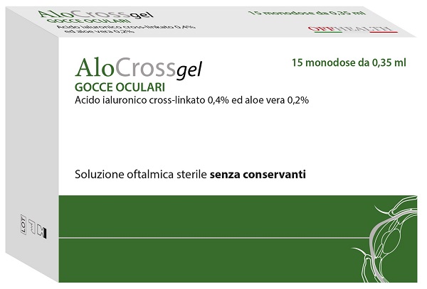 ALOCROSS SOLUZIONE OFTALMICA ACIDO IALURONICO CROSS-LINKATO 0,2% E ALOE VERA 15 MONODOSE DA 0,35 ML - Farmadillo