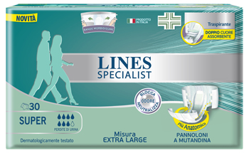 PANNOLONE MUTANDA LINES SPECIALIST EXTRALARGE SUPER 30 PEZZI - Farmadillo