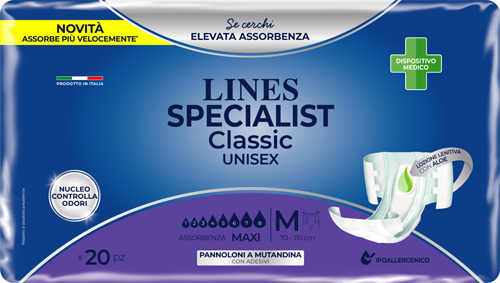 PANNOLONE MUTANDA LINES SPECIALIST CLASSIC MM MAXI 20 PEZZI - Farmadillo