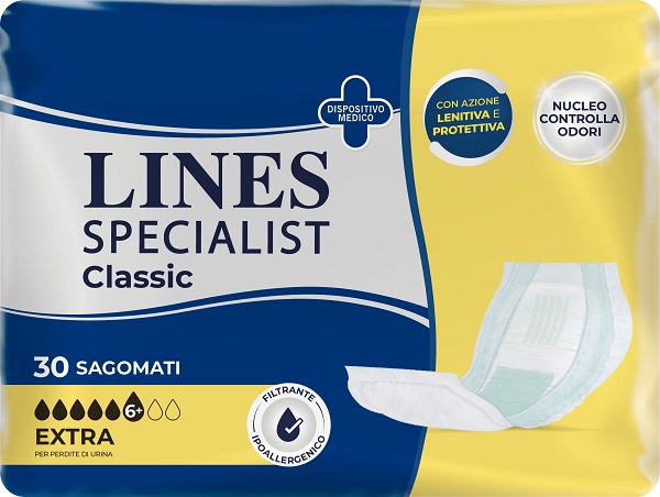 PANNOLONE LINES SPECIALIST CLASSIC SAGOMATO EXTRA 30 PEZZI - Farmadillo