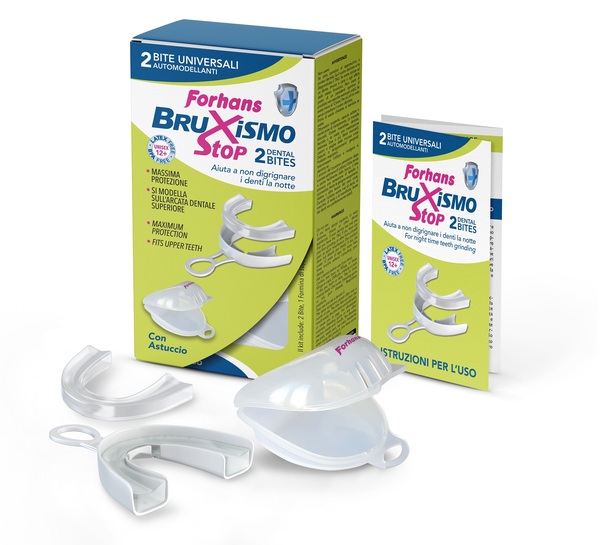 BITE UNIVERSALI AUTOMODELLANTI BRUXISMO STOP FORHANS 2 PEZZI - Farmadillo