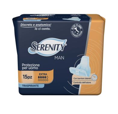 PANNOLINO SERENITY LIGHT MAN EXTRA CON ADESIVO O ALTRO FISSAGGIO 15 PEZZI - Farmadillo