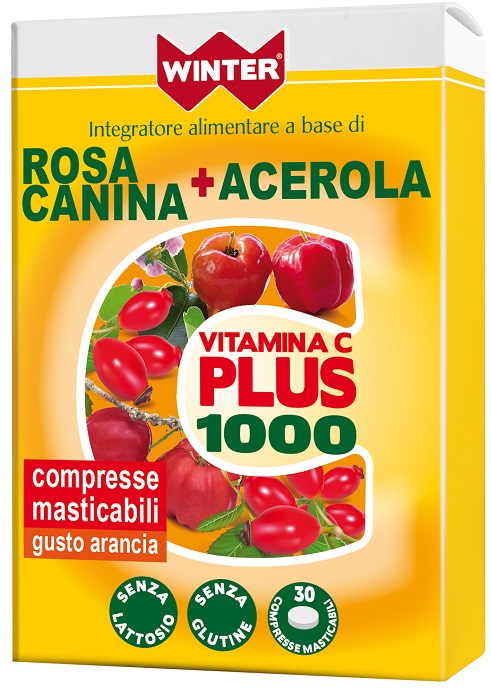 WINTER VITAMINA C PLUS 1000 ROSA CANINA + ACEROLA 30 COMPRESSE MASTICABILI - Farmadillo