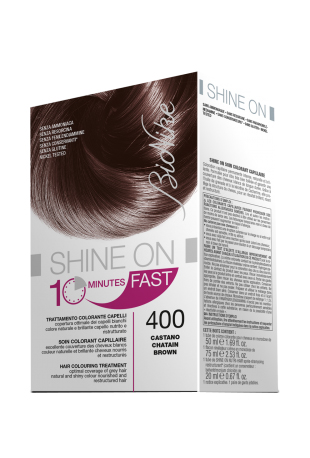 BIONIKE SHINE ON FAST TRATTAMENTO COLORANTE CAPELLI CASTANO 400 60 ML + TUBO 60 ML - Farmadillo