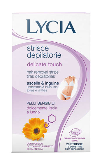 LYCIA STRISCE DEPILATORIE DELICATE TOUCH ASCELLE E INGUINE 20 PEZZI - Farmadillo