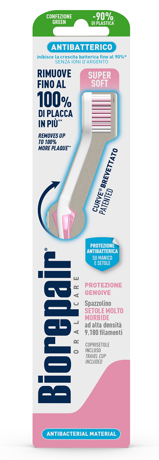 BIOREPAIR ORAL CARE ANTIBATTERICO SPAZZOLINO PIU' COMFORT PROTEZIONE GENGIVE SETOLE SUPER SOFT - Farmadillo