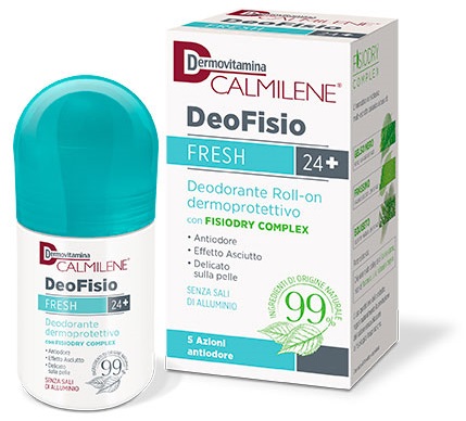 DERMOVITAMINA CALMILENE DEOFISIO FRESH 24+ DEODORANTE ROLL-ON DERMOPROTETTIVO 75 ML - Farmadillo