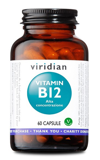 VIRIDIAN VITAMIN B12 HIGH POTENCY 60 CAPSULE VIRIDIAN VITAMINA B12 ALTA CONCENTRAZIONE - Farmadillo