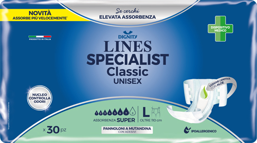 PANNOLONE MUTANDINA LINES SPECIALIST CLASSIC SUPER ULTRA MG 30 PEZZI - Farmadillo