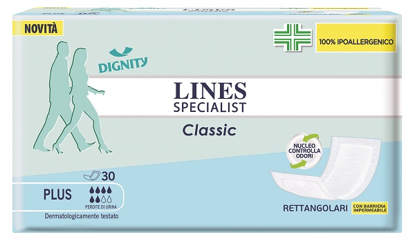 PANNOLONE LINES SPECIALIST CLASSIC RETTANGOLARE CON BARRIERA CONTROL 30 PEZZI - Farmadillo
