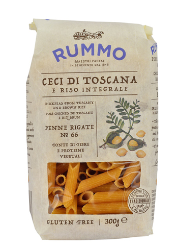 RUMMO PENNE RIGATE N 66 CECI DI TOSCANA E RISO INTEGRALE 300 G - Farmadillo