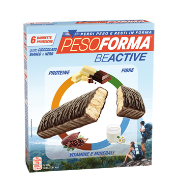 PESOFORMA BEACTIVE BARRETTA CIOCCOLATO BIANCO E NERO 6 PEZZI - Farmadillo