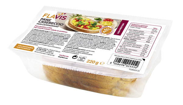 FLAVIS PANE CASERECCIO PANE APROTEICO A FETTE 220 G - Farmadillo