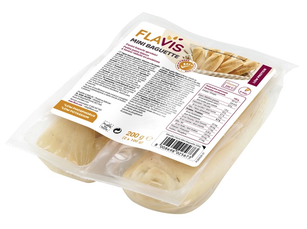 FLAVIS MINI BAGUETTE PANINI BIANCHI APROTEICI 2 PEZZI DA 100 G - Farmadillo