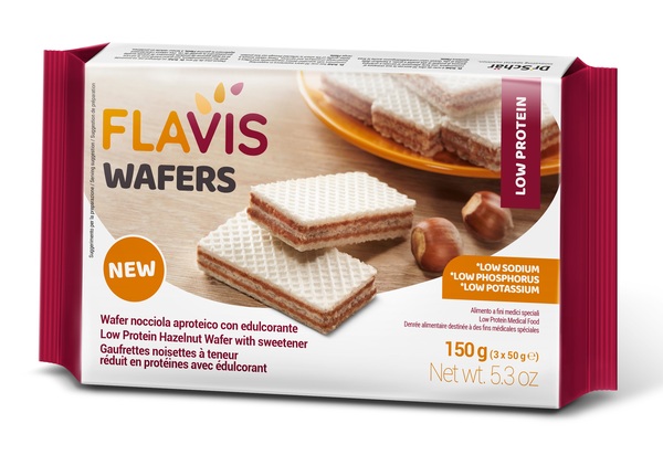 FLAVIS WAFERS NOCCIOLA APROTEICO 3 PORZIONI DA 50 G - Farmadillo