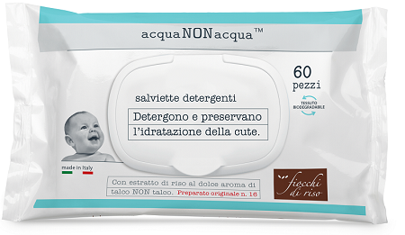 FIOCCHI DI RISO ACQUA NON ACQUA SALVIETTE DETERGENTI 60 PEZZI - Farmadillo