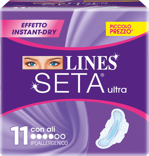 LINES SETA ULTRA ASSORBENTI CON ALI 11 PEZZI - Farmadillo