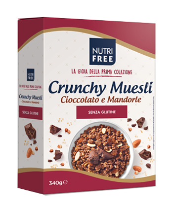 NUTRIFREE CRUNCHY MIX CIOCCOLATO E MANDORLE 340 G - Farmadillo