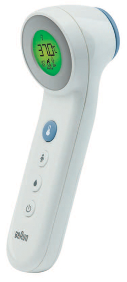TERMOMETRO BRAUN TOUCH + NO TOUCH MODELLO BNT400 3 IN 1 PER MISURAZIONE TEMPERATURA A DISTANZA DELLA FRONTE CIBO E BAGNO - Farmadillo