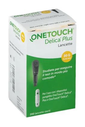 LANCETTE PUNGIDITO ONETOUCH DELICA PLUS 200 PEZZI - Farmadillo
