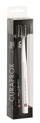 SPAZZOLINO CURAPROX WHITE IS BLACK WHITE/BLACK 2 PEZZI - Farmadillo