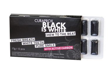 CURAPROX BLACK IS WHITE TO GO CHEWING GUM SLEEVE 12 PEZZI - Farmadillo