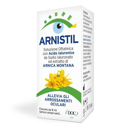 ARNISTIL SOLUZIONE OFTALMICA ACIDO IALURONICO 0,2% + ESTRATTO DI ARNICA MONTANA 0,1% FLACONE 8 ML - Farmadillo
