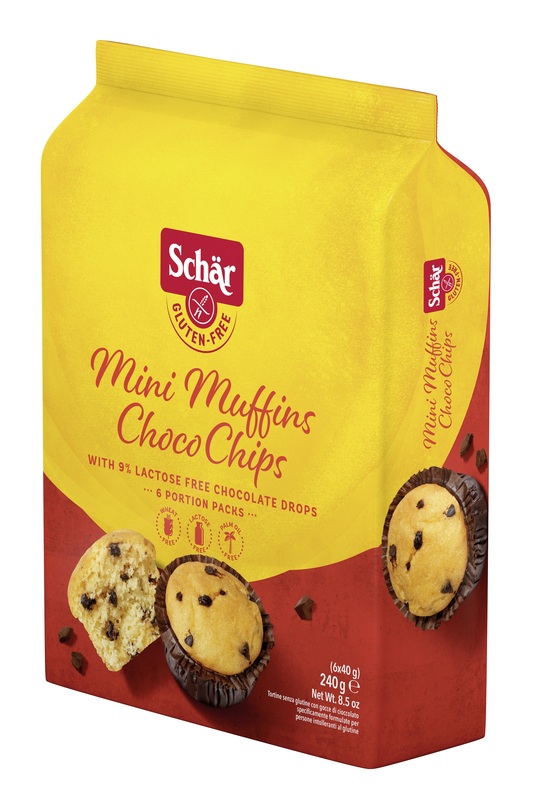 SCHAR MINI MUFFIN CHOCO CHIPS SENZA LATTOSIO 6 MONOPORZIONI DA 40 G - Farmadillo