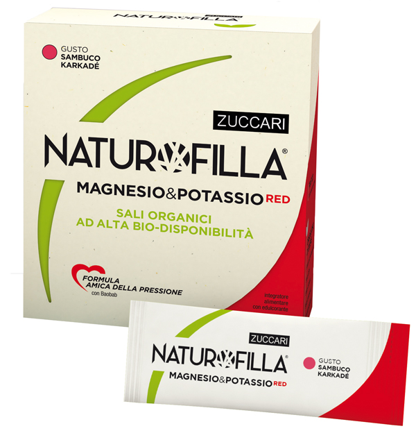 NATUROFILLA MAGNESIO & POTASSIO RED GUSTO SAMBUCO-KARKADE' 14 STICK PACK - Farmadillo