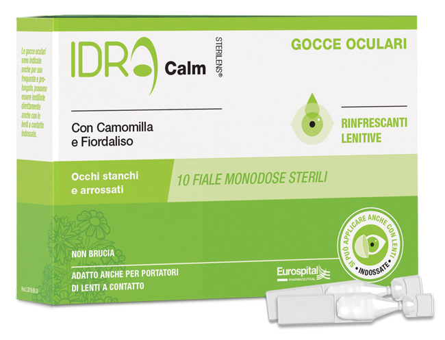 GOCCE OCULARI RINFRESCANTI STERILENS IDRA CALM CAMOMILLA E FIORDALISO 10 FIALE MONODOSE DA 0,33 ML - Farmadillo