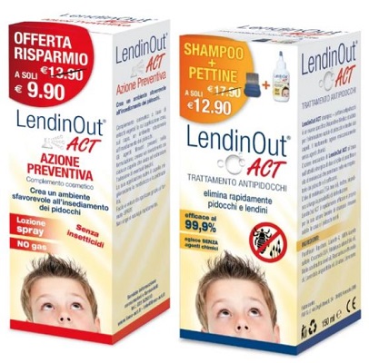 LENDINOUT ACT KIT ANTIPIDOCCHI SHAMPOO 150 ML + PETTINE + SPRAY AZIONE PREVENTIVA 100 ML - Farmadillo