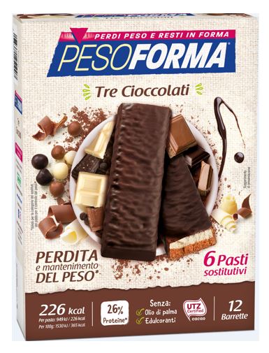 PESOFORMA BARR 3 CIOCCOLATI 372 G - Farmadillo