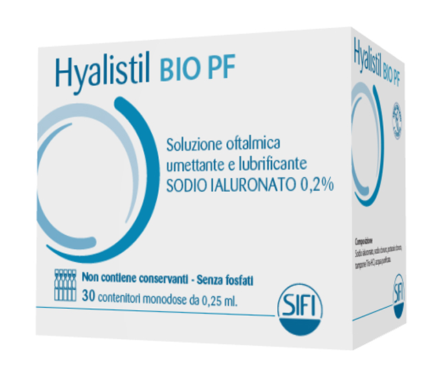 HYALISTIL BIO PF SOLUZIONE OFTALMICA PHOSPHATE FREE MONODOSE A BASE DI ACIDO IALURONICO 0,2% 30 FLACONCINI 0,25 ML - Farmadillo