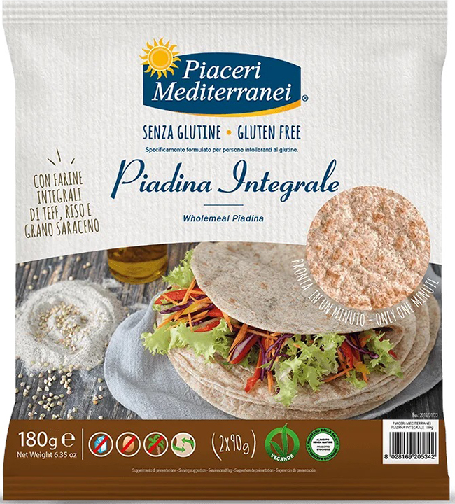 PIACERI MEDIT PIADINA INTEGRALE 180 G - Farmadillo