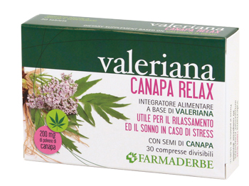 VALERIANA CANAPA RELAX 30 COMPRESSE DIVISIBILI - Farmadillo