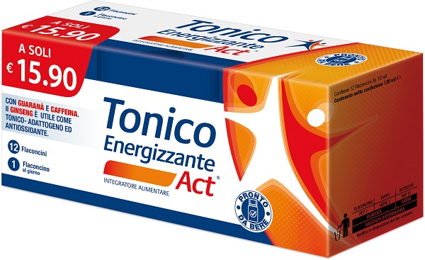 TONICO ENERGIZZANTE ACT 12 FLACONCINI DA 10 ML - Farmadillo
