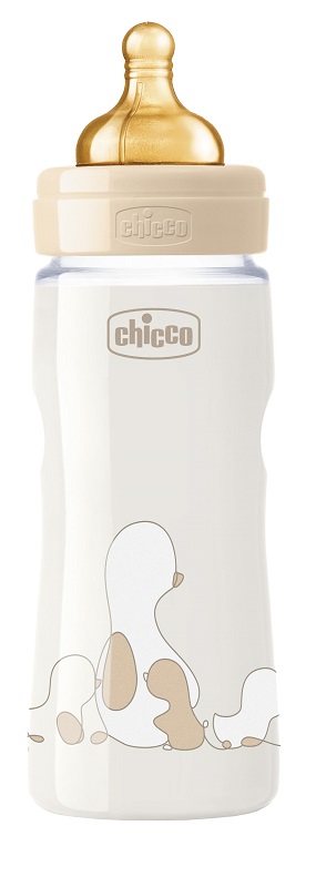CHICCO BIBERON ORIGINAL 330ML TOUCH REGULAR UNISEX CON TETTARELLA IN CAUCCIU' - Farmadillo