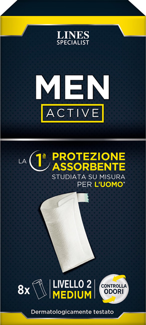 PANNOLONE LINES SPECIALIST MEN ACTIVE 8 PEZZI LIVELLO 2 - Farmadillo