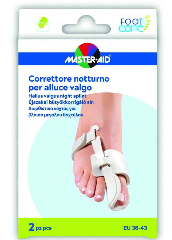 CORRETTORE NOTTE ALLUCE VALGO MASTER-AID FOOTCARE 36-43 2 PEZZI D10 - Farmadillo