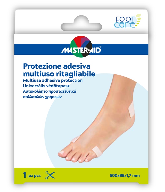 PROTEZIONE ADESIVA MULTIUSO MASTER-AID FOOTCARE RITAGLIABILE 50X9,5 CM A6 - Farmadillo