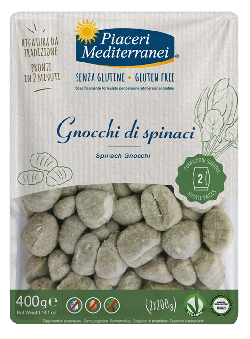 PIACERI MEDITERRANEI GNOCCHI DI SPINACI 400 G - Farmadillo