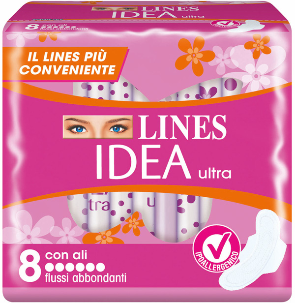 IDEA ULTRA ASSORBENTE FLUSSI ABBONDANTI CON ALI 8 PEZZI - Farmadillo