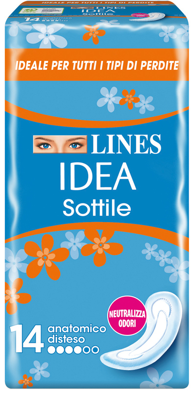 LINES IDEA ASSORBENTE SOTTILE DISTESO ANATOMICO 14 PEZZI - Farmadillo