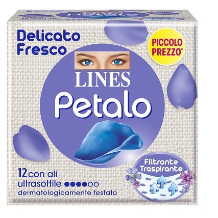 LINES PETALO BLU ASSORBENTE CON ALI 12 PEZZI - Farmadillo