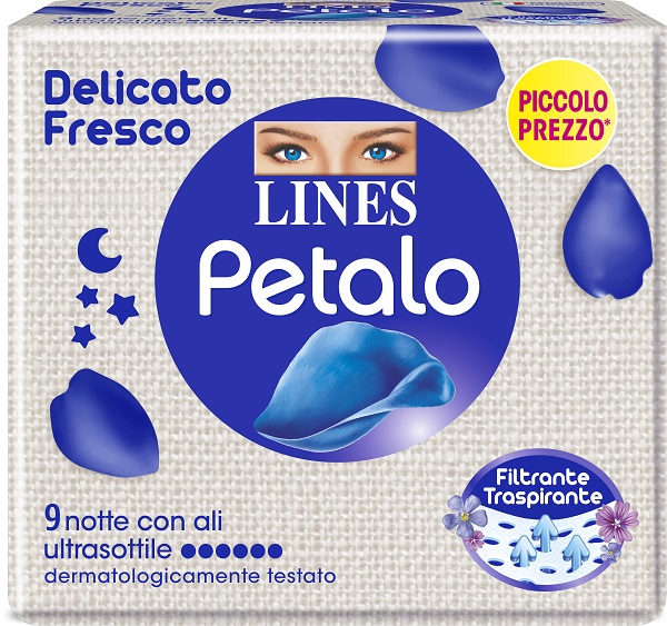LINES PETALO BLU ASSORBENTE NOTTE 9 PEZZI - Farmadillo
