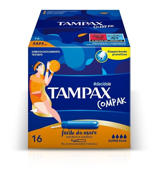 TAMPAX COMPAK ASSORBENTE INTERNO SUPER PLUS 16 PEZZI - Farmadillo