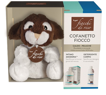 KIT FIOCCHI DI RISO CALDO-PELUCHE FIOCCO + DETERGENTE INTIMO MIODERM 240 ML + DETERGENTE CORPO DELICATO 200 ML - Farmadillo