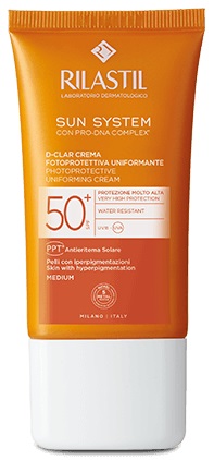 RILASTIL SUN SYSTEM D-CLAR SPF 50+ CREMA MEDIUM - Farmadillo